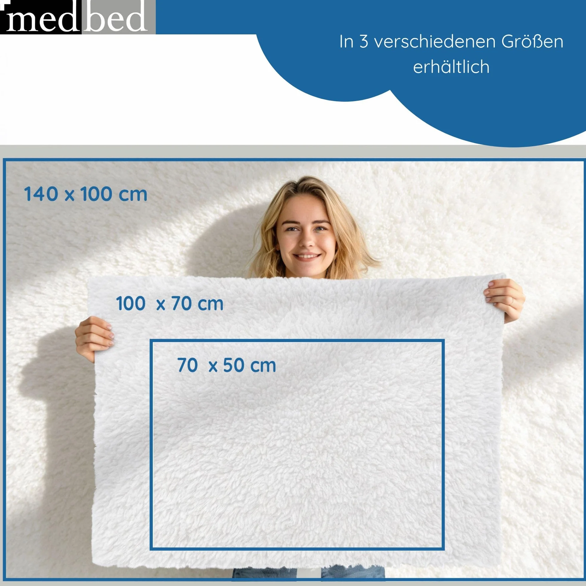 Anti-Dekubitus MedBed Premium – podkładka medyczna do zapobiegania gojeniu się ran (100 x 140 cm)