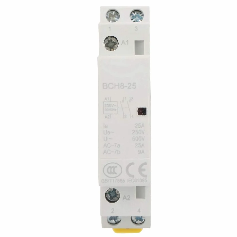 Haushaltss-AC stycznik modułowy 2P 2A 25A 220V / 230V ochrona modułowa, montaż 35-mm w szynie 50/60Hz ochrona automatyzacji, maksymalna częstotliwość włączania/wyłączania 30-krotna/h
