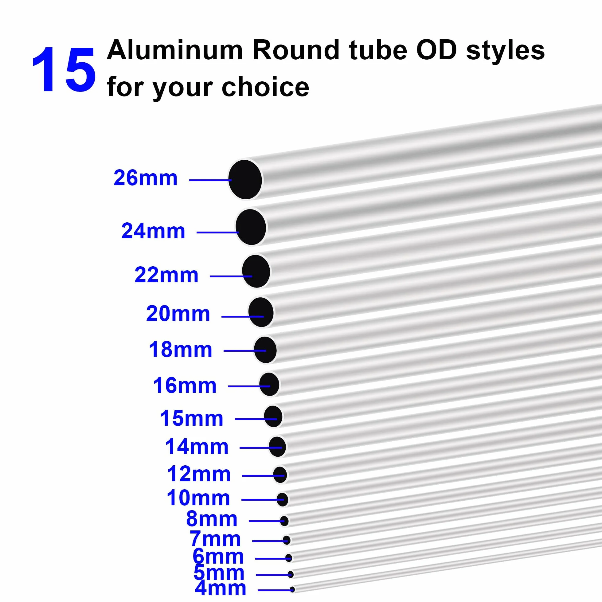 6063 rura aluminiowa 12 mm średnica zewnętrzna x 10 mm ID 1,0 mm grubość ścianki 200 mm długości, aluminiowe okrągłe rury bezszwowe proste rury (3 szt.)
