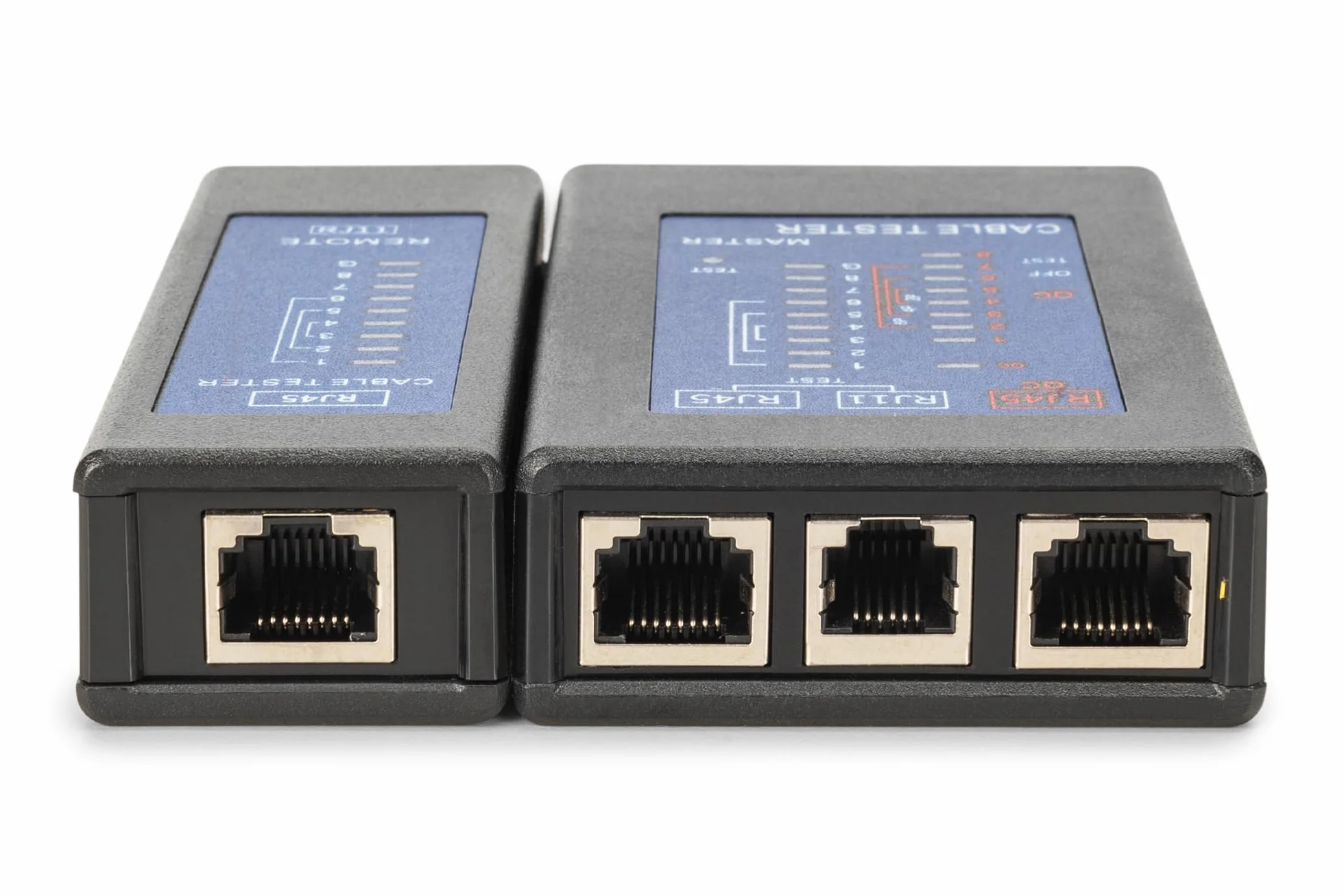 DIGITUS tester kabli sieciowych RJ45 RJ11 PoE CAT 5 CAT 5e CAT 6 CAT 6A czarny