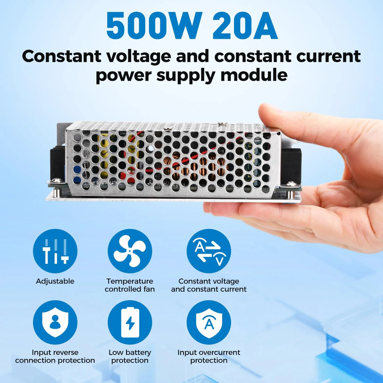 Regulowany Boost Converter DC-DC 500W 20A moduł zasilający z ochroną przed odwrotną polaryzacją