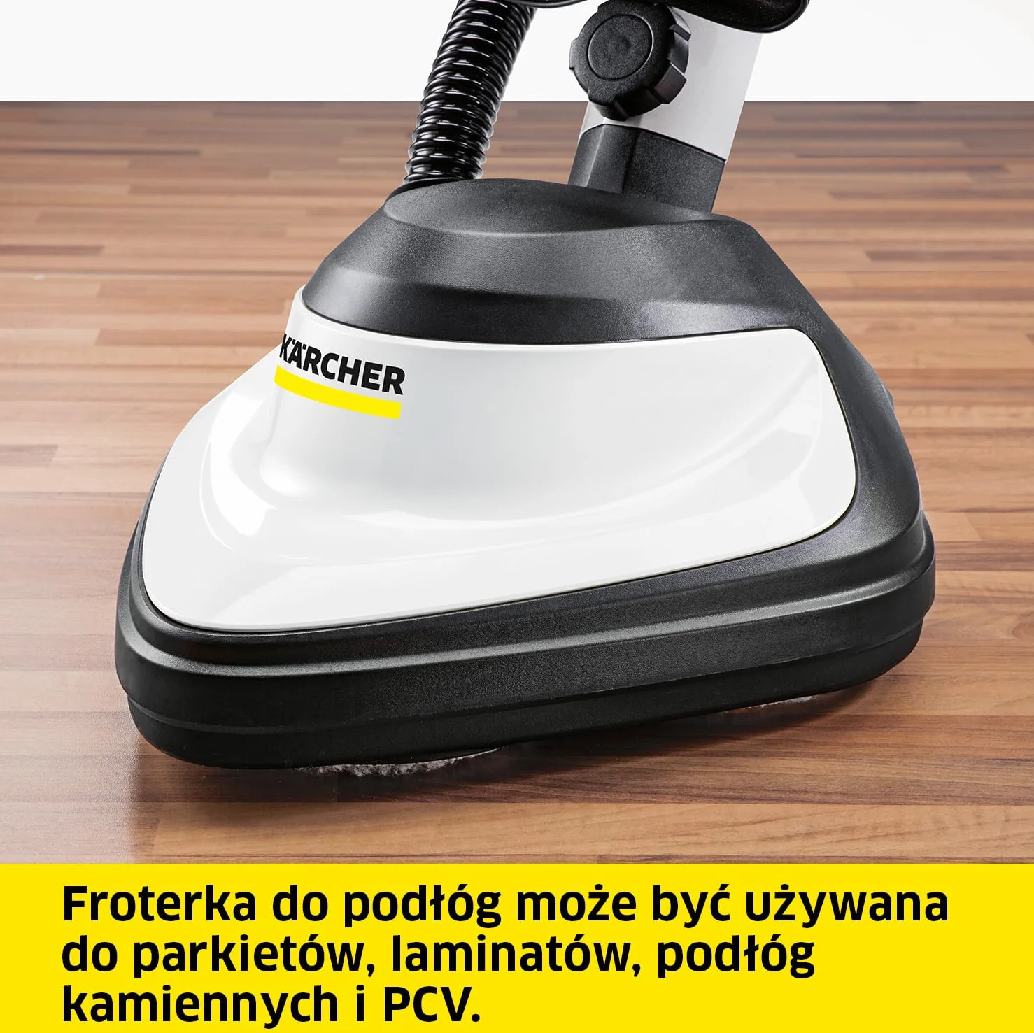 Kärcher Froterka podłogowa FP 303 z funkcją ssania, do polerowania twardych podłóg, prędkość: 1000 obr/min, moc: 600 W, szerokość robocza: 29 cm, z padami polerskimi i workiem filtracyjnym
