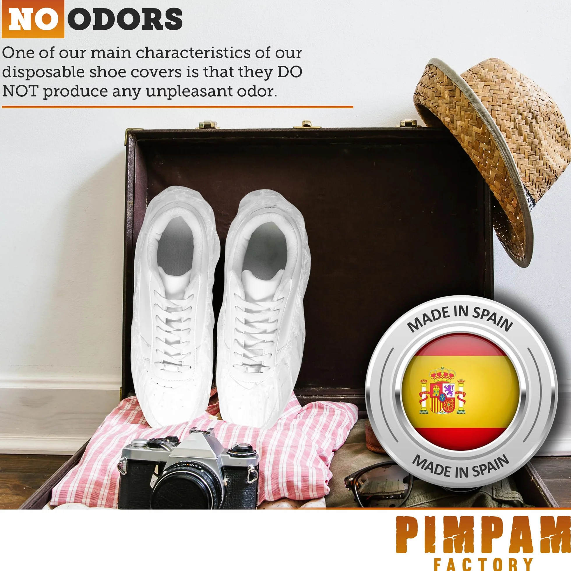 PimPam Factory - Nieprzemakalny pokrowiec na buty - Oddychający i regulowany, bezwonny i hipoalergiczny pokrowiec na buty - Gruby i nadający się do recyklingu - Jednorazowy pokrowiec wyprodukowany w