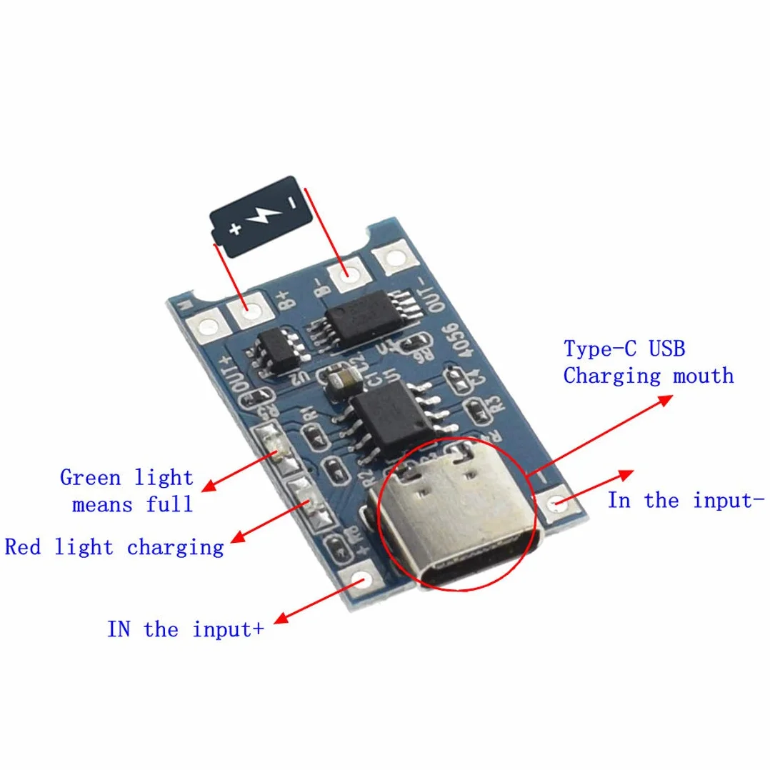 Hailege 10 szt. USB 5 V 1 A 18650 litowa ładowarka modułowa płytka ładująca z podwójną funkcją ochronną