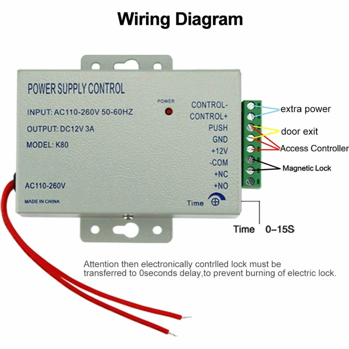 YavIS AC 110-240V do DC12v 3A 36w Power Supply Control dla systemu kontroli dostępu do drzwi zasilania