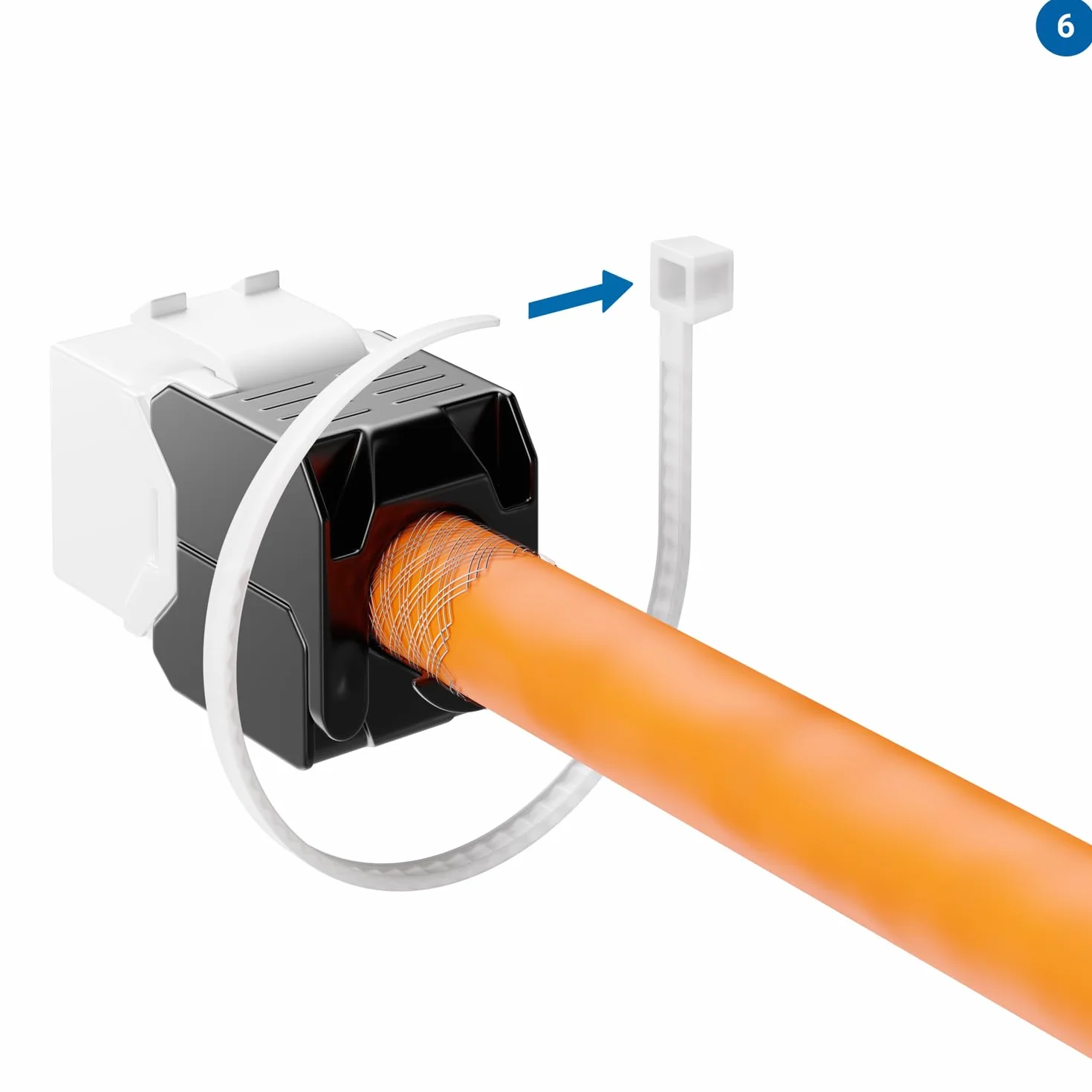 deleyCON 8x CAT6a Keystone Jack Moduł RJ45 - Gniazdo RJ45 do Plastikowego Zatrzasku LSA CAT Kabel Surowy 500Mhz 10GBit/s