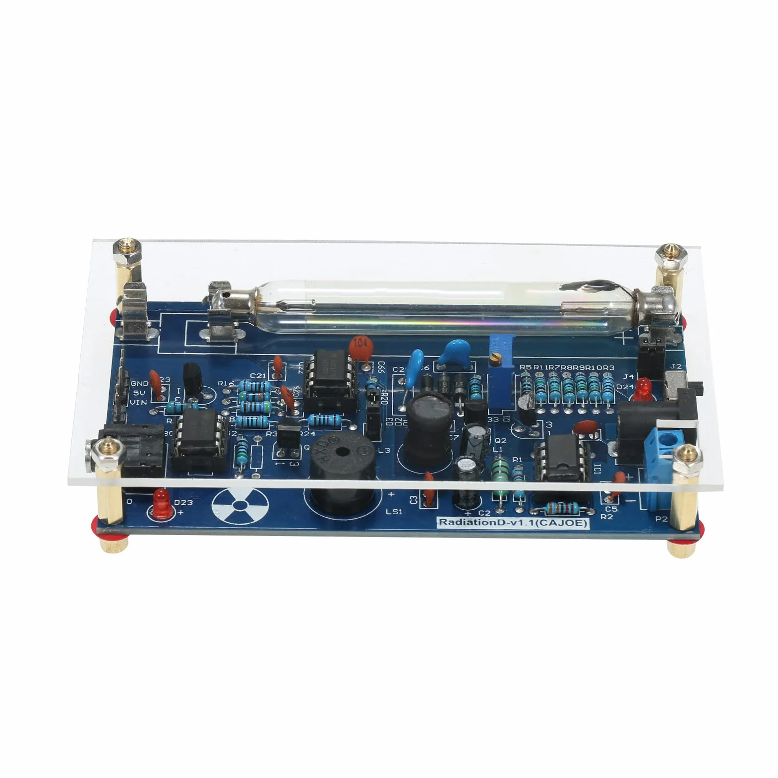 HUIOP System wykrywania promieniowania, zmontowany system detektorów promieniowania, moduł eksperymentalny DIY Miller Tube Detektor promieniowania jądrowego Geiger