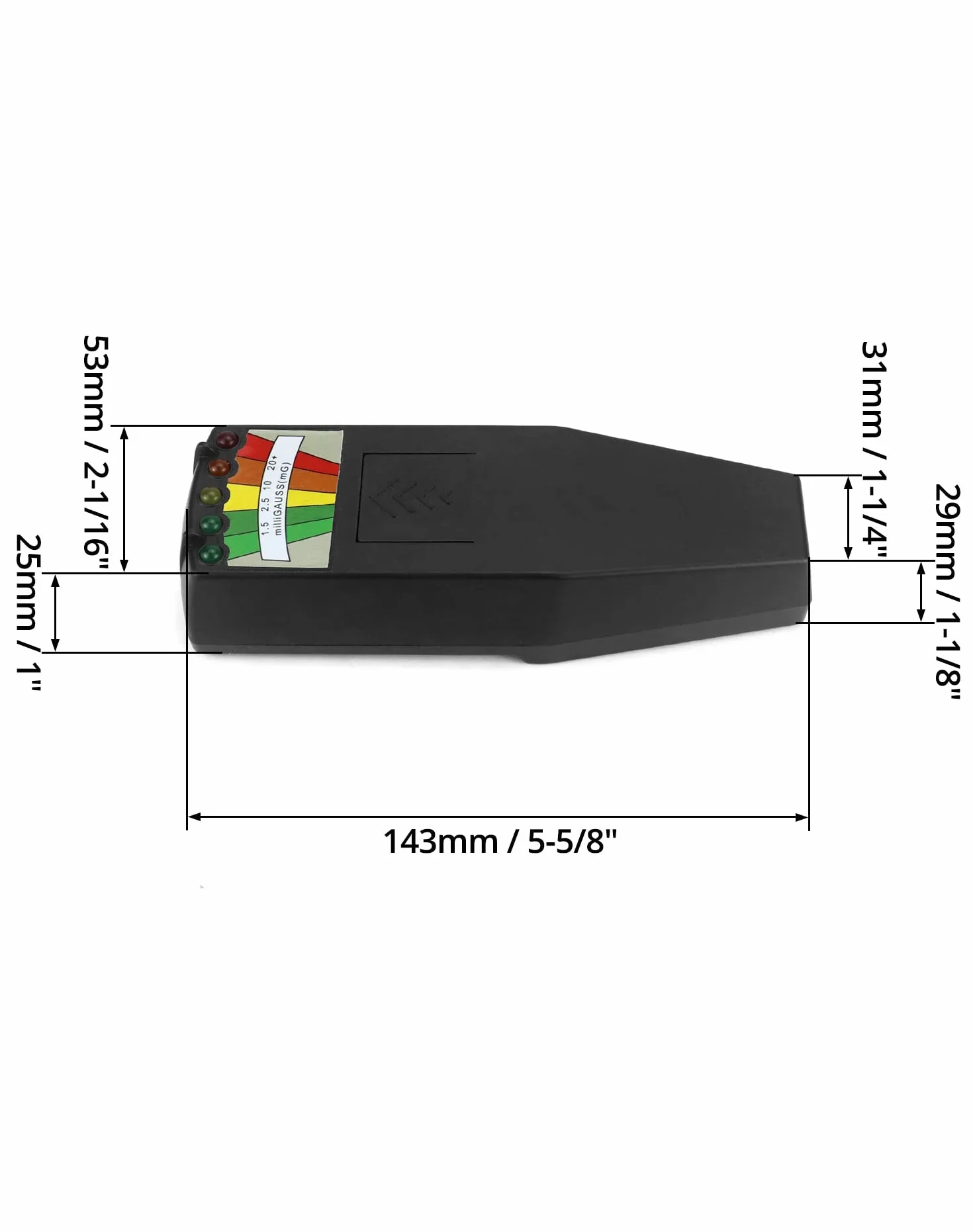 QWORK® Przenośny detektor promieniowania, miernik K2 EMF, tester urządzeń elektromagnetycznych, czarny, bez baterii