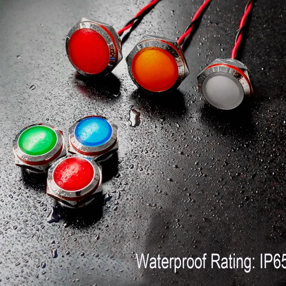 Gebildet Wskaźnik LED AC/DC 12-24V 20mA 16mm Biała Niebieska Czerwona Zielona Pomarańczowa 5szt