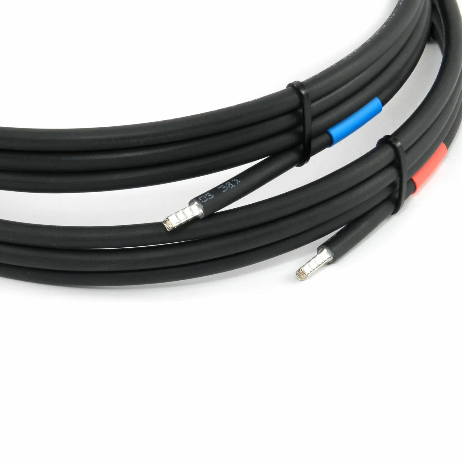 1 para solarnych regulatorów ładowania akumulatora, kabel połączeniowy 2 m 6 mm², miedź z masywnymi zaciskami do akumulatora samochodowego, akumulator słoneczny, LiFePO4, litowy, solarny regulator ładowania Made in Germany (kabel czarny/czarny)