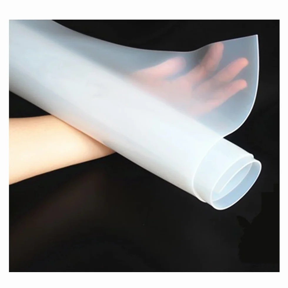 Silicone Film, 0.1mm/ 0.2mm/ 0.3mm/ 0.5mm/ 0.8mm Silicone Rubber Sheet 500mm Width 500mm Length Transparent Silicone Film (Color : Transparent, Size : 500X500x0.4mm)