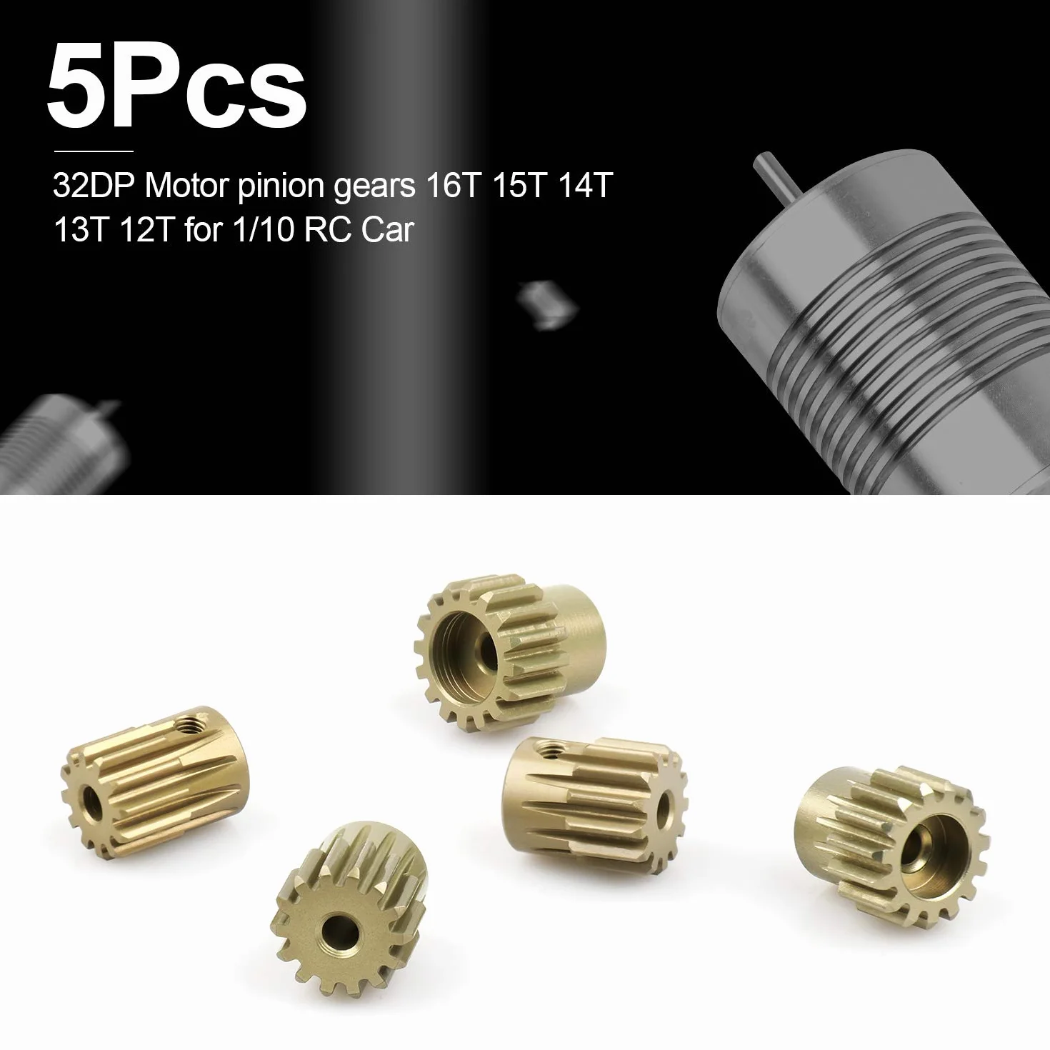 Zębatka silnika 32DP 12-16T 3,175 mm wał do RC Auto 3650 540 550 bezszczotkowy szczotkowy zestaw 5 szt.