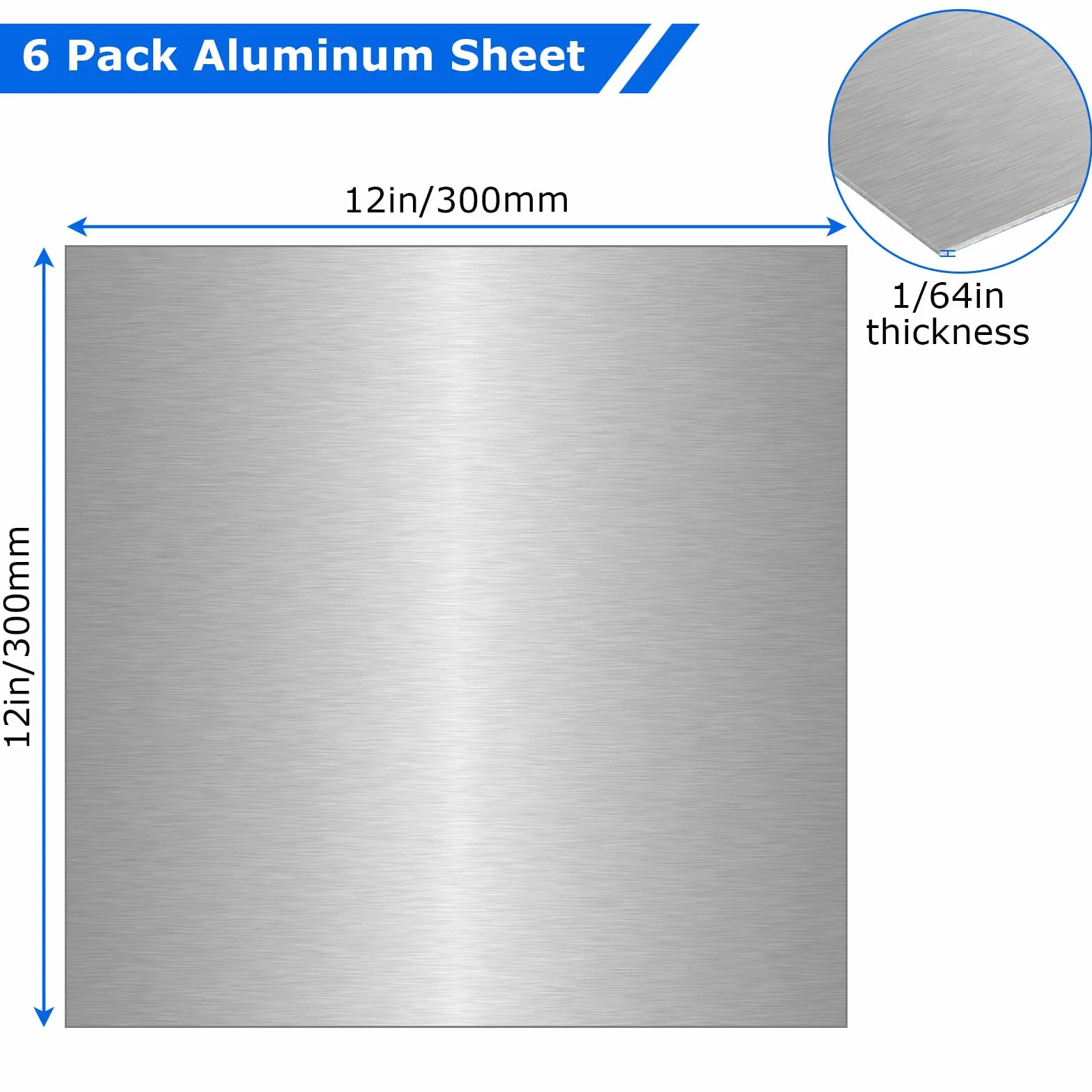 6 sztuk płyt aluminiowych 0,5 mm, blacha aluminiowa 30 x 30 cm, płyta aluminiowa z folią ochronną, metalowa płyta z aluminium 5052, blacha aluminiowa do modelarstwa, DIY, przemysłu, nadaje się