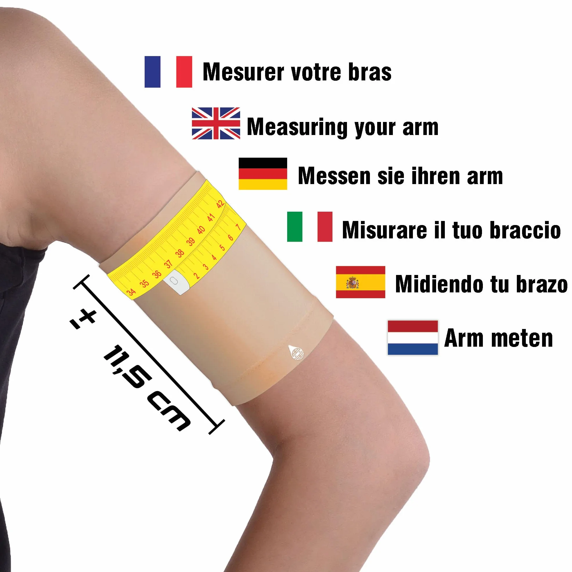 Dia-Band, ultra cienki mankiet do czujnika glukozy Freestyle Libre, Medtronic, Dexcom lub Omnipod - Wygodna i wielokrotnego użytku opaska cukrzycowa. (M (27-30 cm))