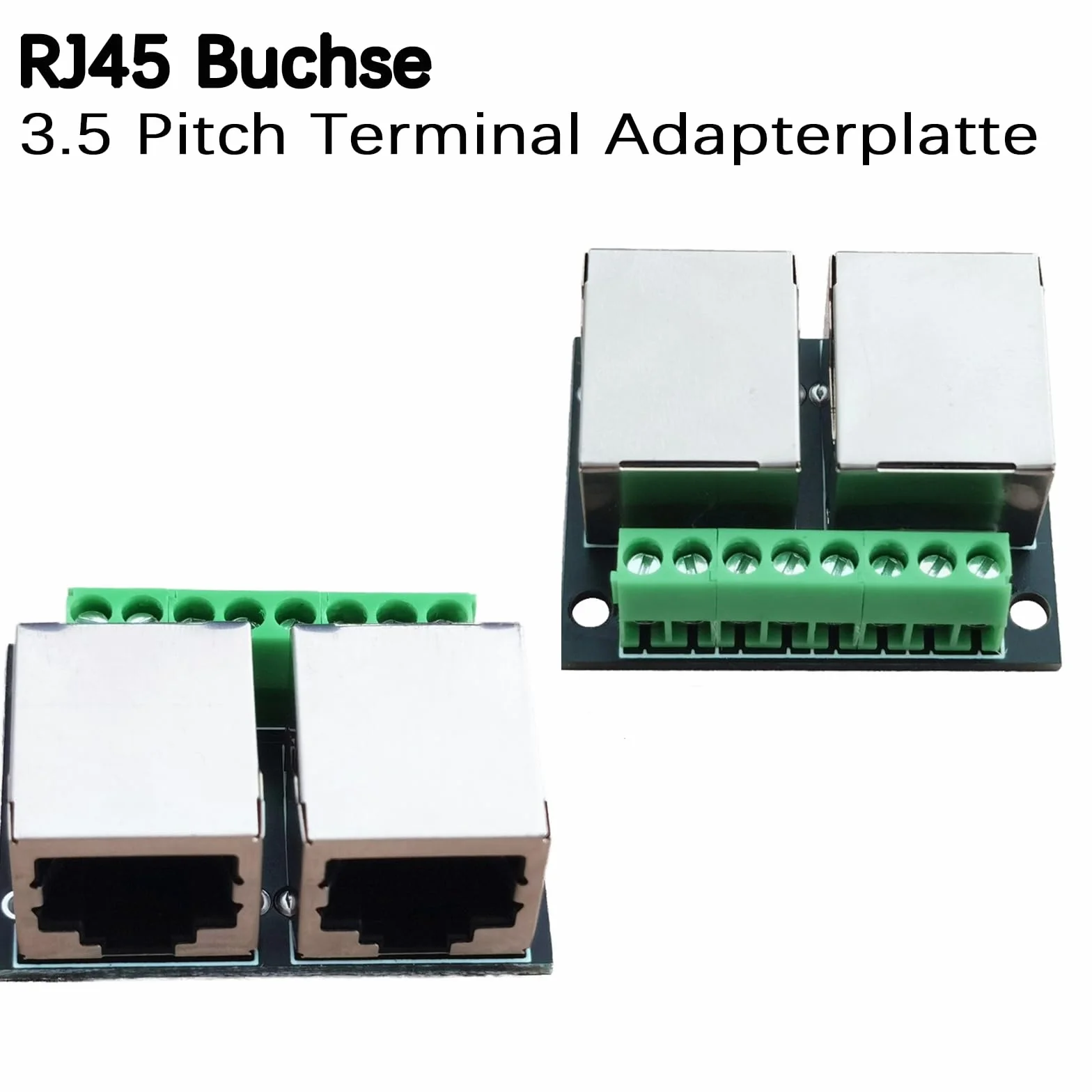 2 szt. RJ45 Ethernet Breakout Board adapter pojedynczych gniazd, 2,54 mm Pitch 8-biegunowy RJ45 przyłącze śrubowe