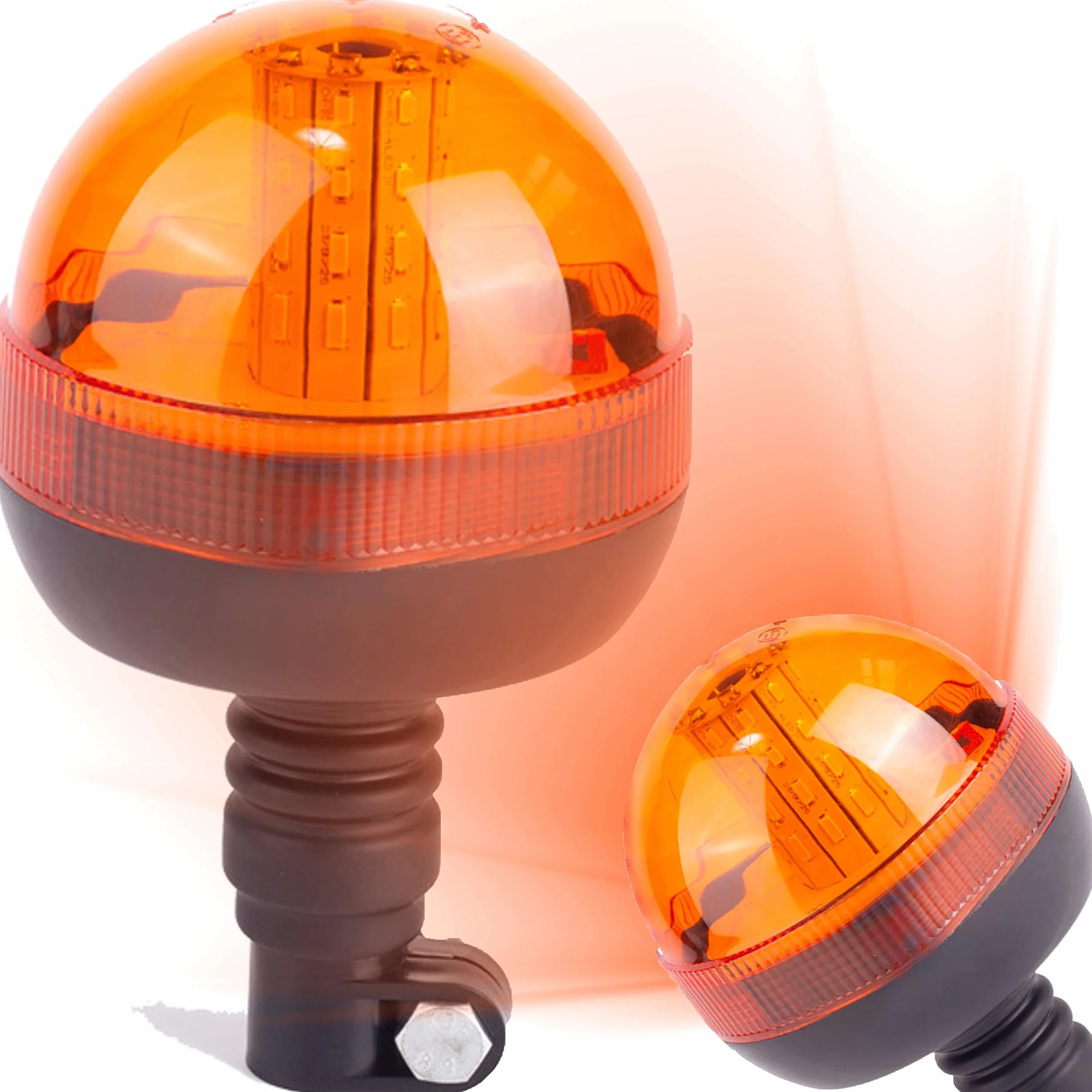 Retoo Lampa ostrzegawcza obrotowa 12 i 24 V, lampa sygnalizacyjna obrotowa migająca, światło ostrzegawcze pomarańczowe, światło obrotowe, wodoszczelne, lampki ostrzegawcze pyłoszczelne do wózka