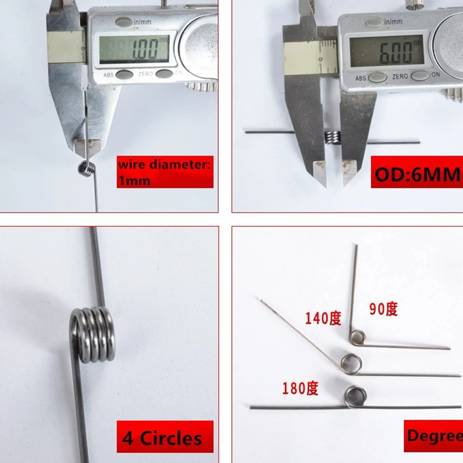 Sprężyna skrętowa*Mała sprężyna, sprężyna skrętowa, 10 szt. Sprężyna typu V 0,3-2,0 mm Średnica drutu Sprężyna skrętowa 2,5 mm-13 mm Średnica zewnętrzna Sprężyna narzędziowa (kolor: 0,4x3 mm 90 stopni