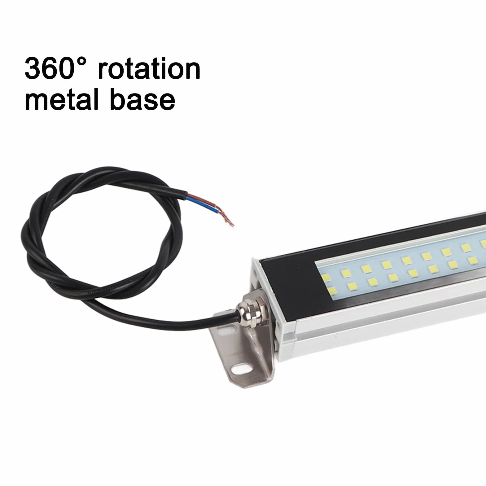 Oświetlenie lampy LED maszyn przemysłowych, IP67 Wodoodporny przeciwwybuchowy 24V 36V 12W High Brightness LED Work Light z metalową podstawą obrotową 360 °, Oświetlenie maszyn CNC
