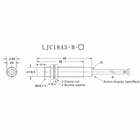LJC18A3-BZ/BX DC12~24V Pojemnościowy przełącznik zbliżeniowy Typ gwintu Przełącznik zbliżeniowy 10mm +-10% NPN