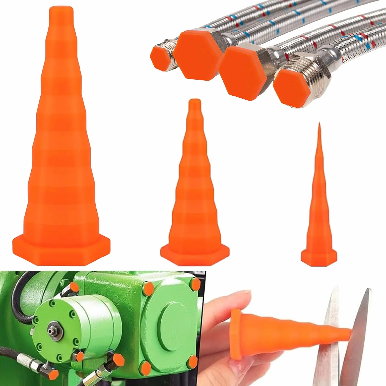 Gumowe zatyczki hydrauliczne stożkowe 3 rozmiary do rur olejowych 17 sztuk