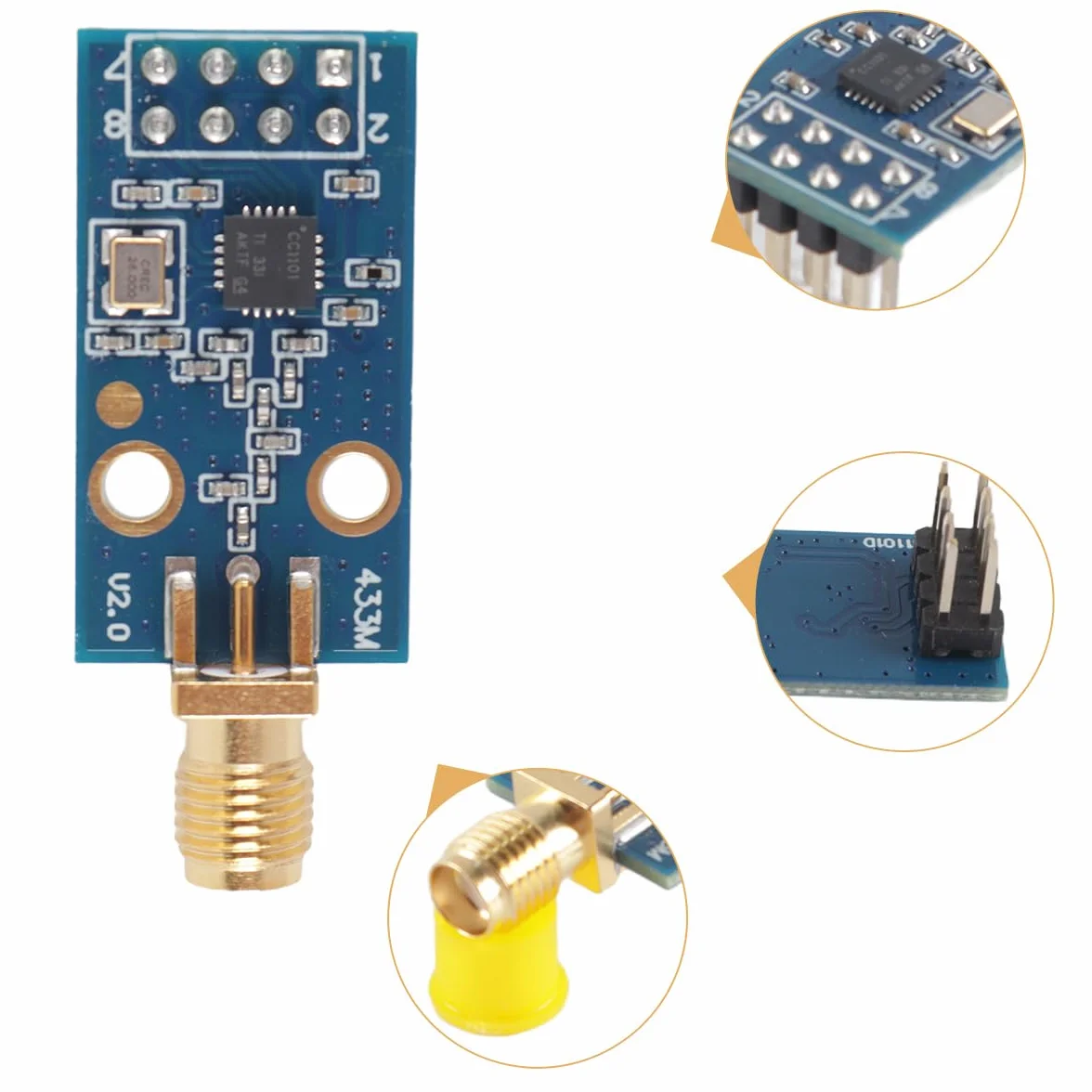 Ausi Moduł nadawczo-odbiorczy RF E07-M1101D-SMA CC1101 433 MHz - nadajnik i odbiornik zdalnej transmisji
