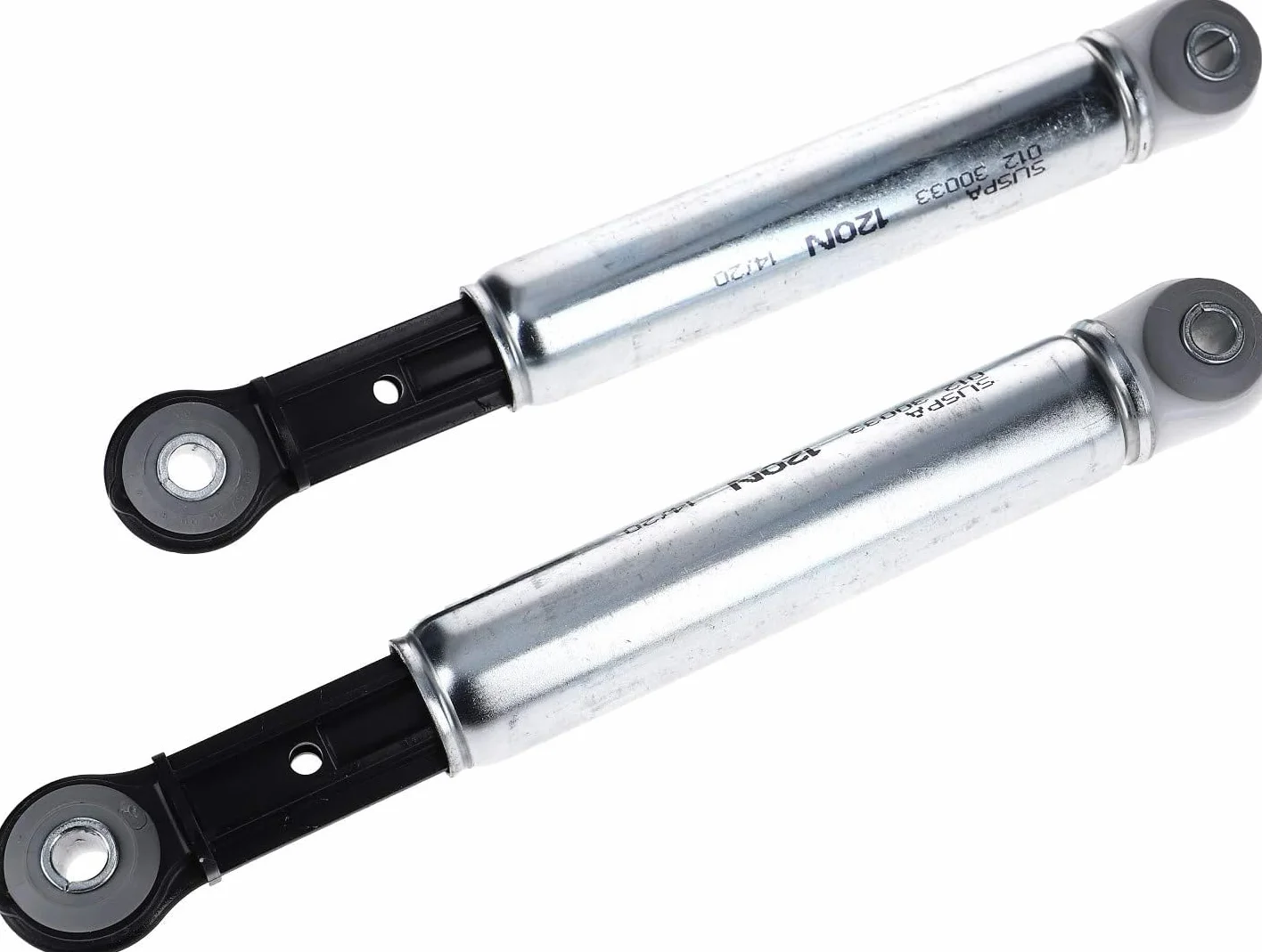 2 x DEKAROX amortyzator z otworem 8 mm, kompatybilny z Miele 4500826 Suspa RD12 120N do pralko-suszarek, takich jak Mondia Meteor Gala EuroStar Brilliant Exquisit Senator