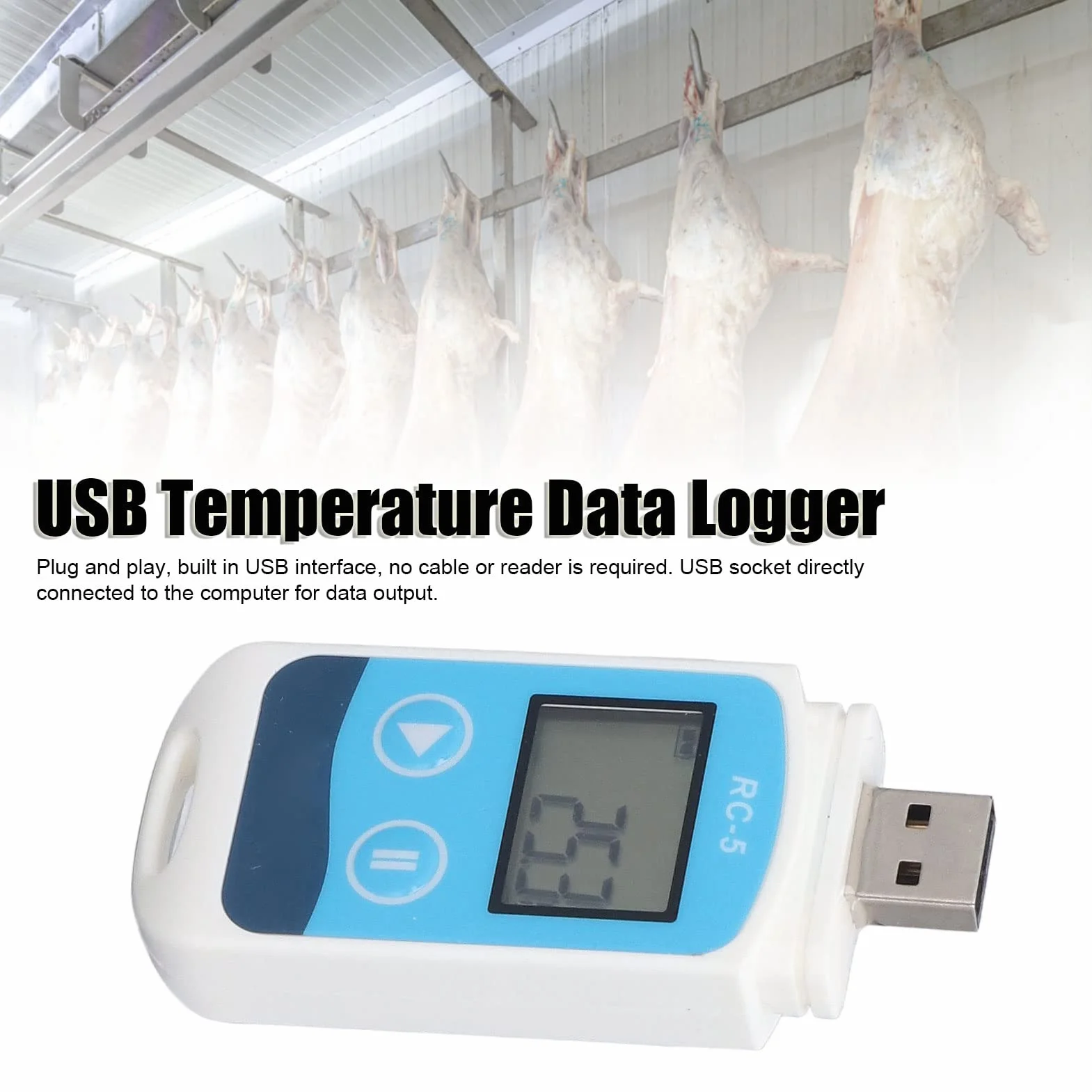 Rejestrator Danych Temperatury USB IP67 Wodoodporny Rejestrator Termometru 32000 Odczytów Rejestrator Danych Temperatury dla łańcucha Chłodniczego