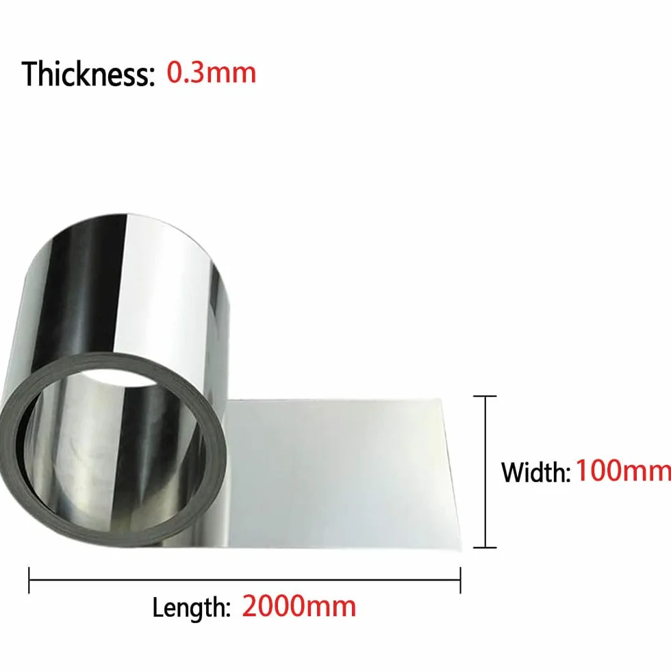 304 Rolka ze stali nierdzewnej - blacha i folia do rękodzieła. Sprzęt elektroniczny. Szerokość 100mm x Długość 2000mm,Thickness 0.3mm