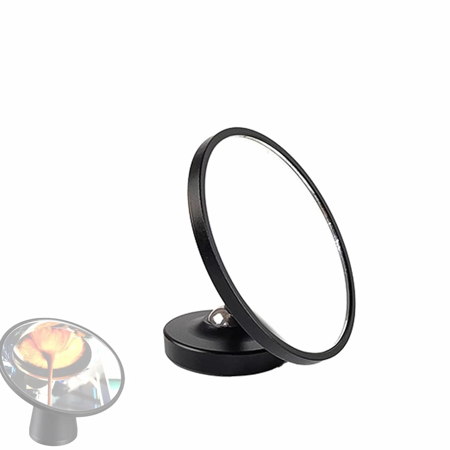 Espresso Shot magnetyczne lustro, obrót o 360°, regulowane lusterko odblaskowe do kawy, mocowane na powierzchniach metalowych i niemetalicznych, czarne
