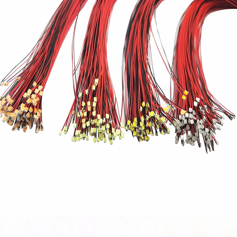 45 szt. 0805 9 kolorów niebieski żółty czerwony biały ciepły biały zielony pomarańczowy uv różowy SMD mikro 20 mA diody LED lutowana mini dioda LED z przewodami mikro-żyłowymi o długości 30