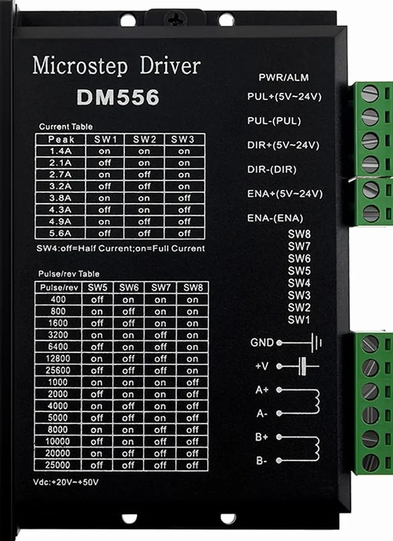 DM556 5,6 A 2-fazowy sterownik silnika krokowego, alarm szumowy, 8-stopniowa regulacja, sterownik silnika krokowego 42/57