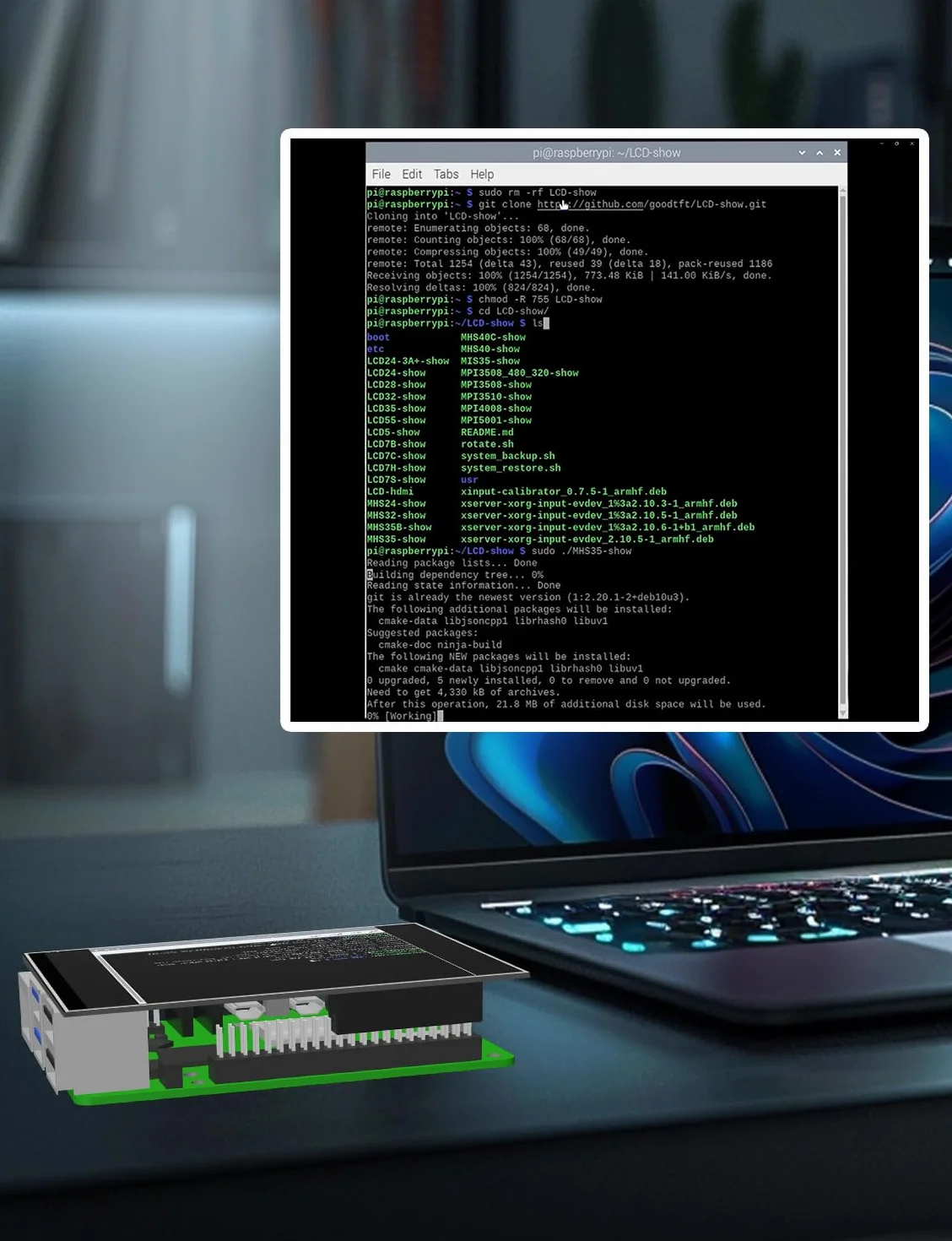 Ekran dotykowy 3,5 cala TFT LCD 320x480 do Raspberry Pi 5