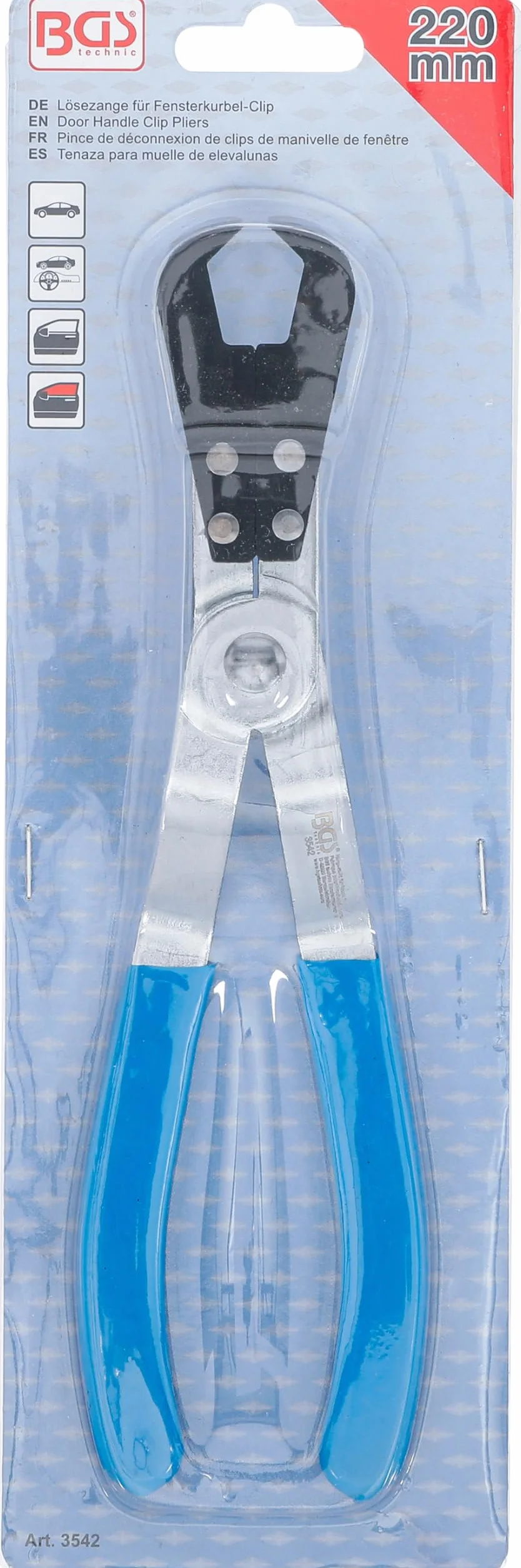 BGS 3542 Szczypce do luzowania klipsów korbki okna 220 mm