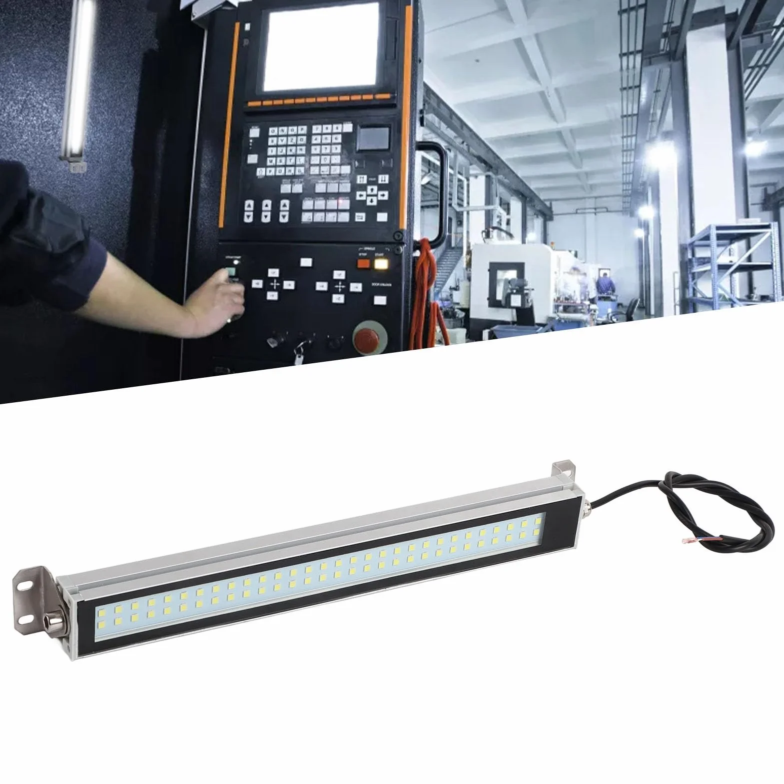 Oświetlenie lampy LED maszyn przemysłowych, IP67 Wodoodporny przeciwwybuchowy 24V 36V 12W High Brightness LED Work Light z metalową podstawą obrotową 360 °, Oświetlenie maszyn CNC
