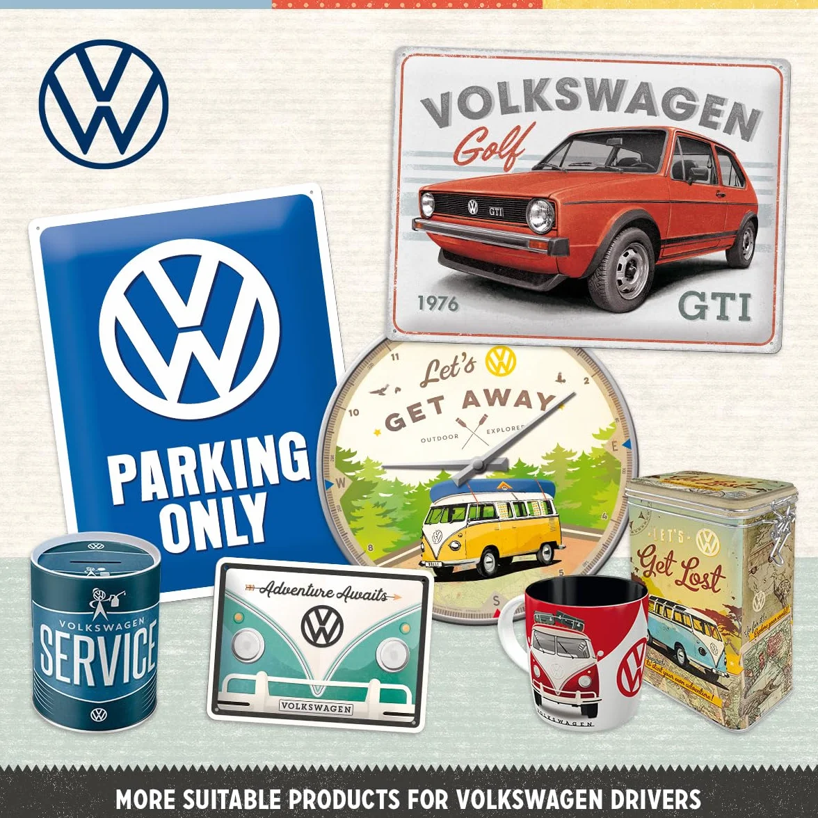 Nostalgic-Art Tabliczka blaszana retro Ø 35 cm logo VW Volkswagen Bus licencjonowany metal vintage