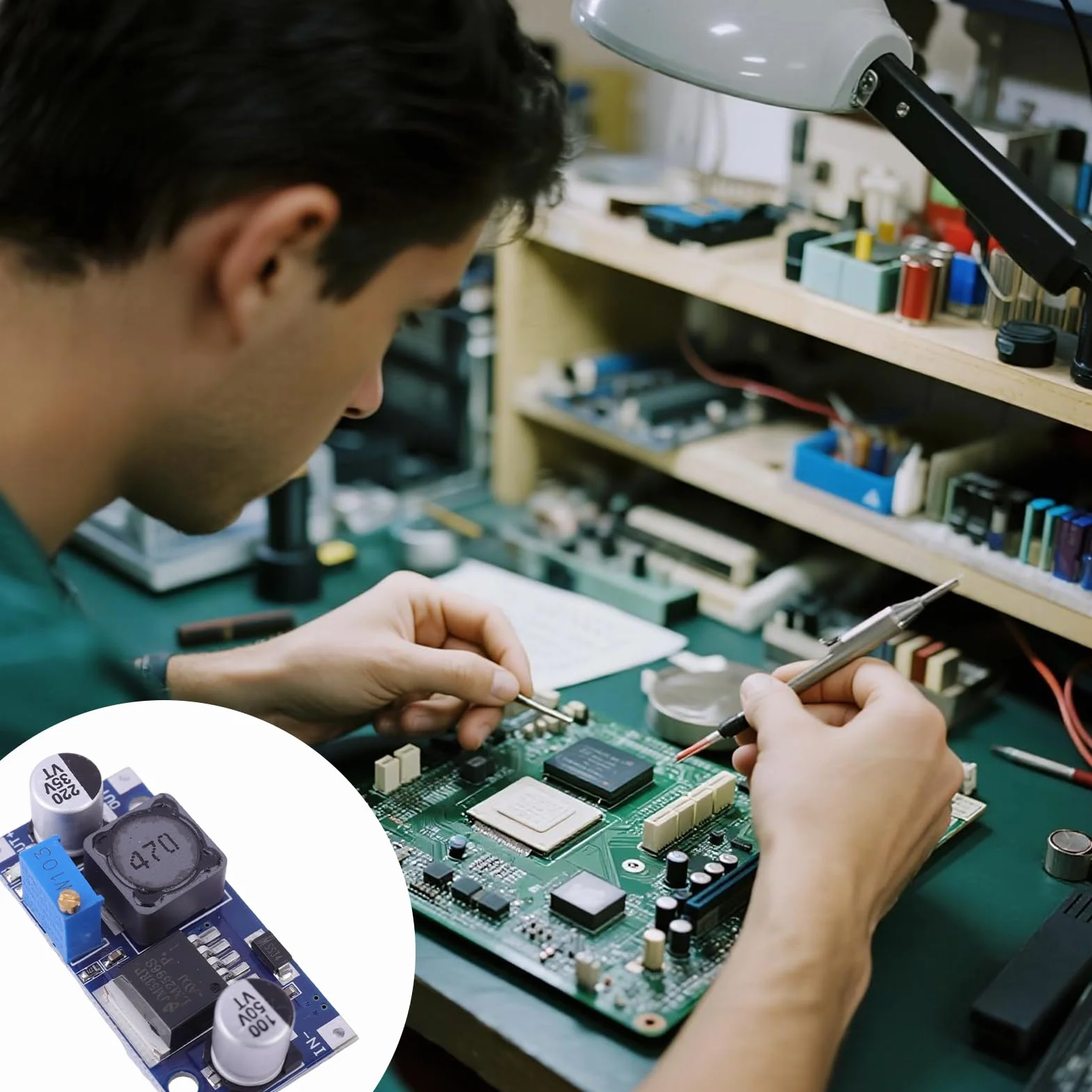 5 sztuk Konwerter DC-DC Regulowana obniżenie napięcia, wejście 3,2 V do 40 V, wyjście 1,25 V do 35 V, wydajny moduł regulatora napięcia, zasilacz krokowy lm2596 dc dc konwerter buck