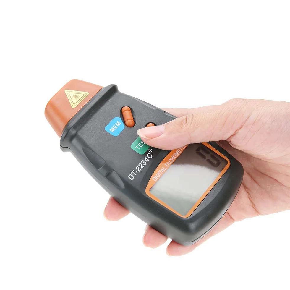 Qiilu Cyfrowy tachometr odblaskowy DT-2234C LCD bezstykowy tester minilomierza