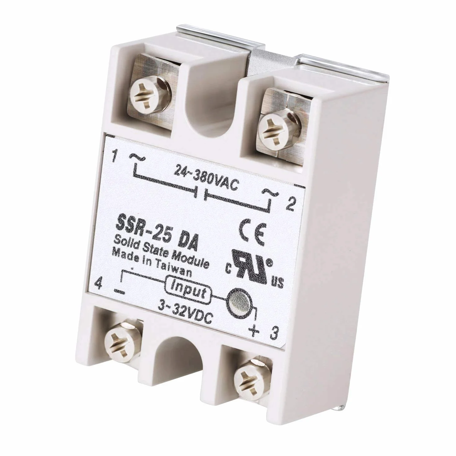 SSR-25DA Solid State Relay Single Phase 3-32V DC Input 24-380V AC