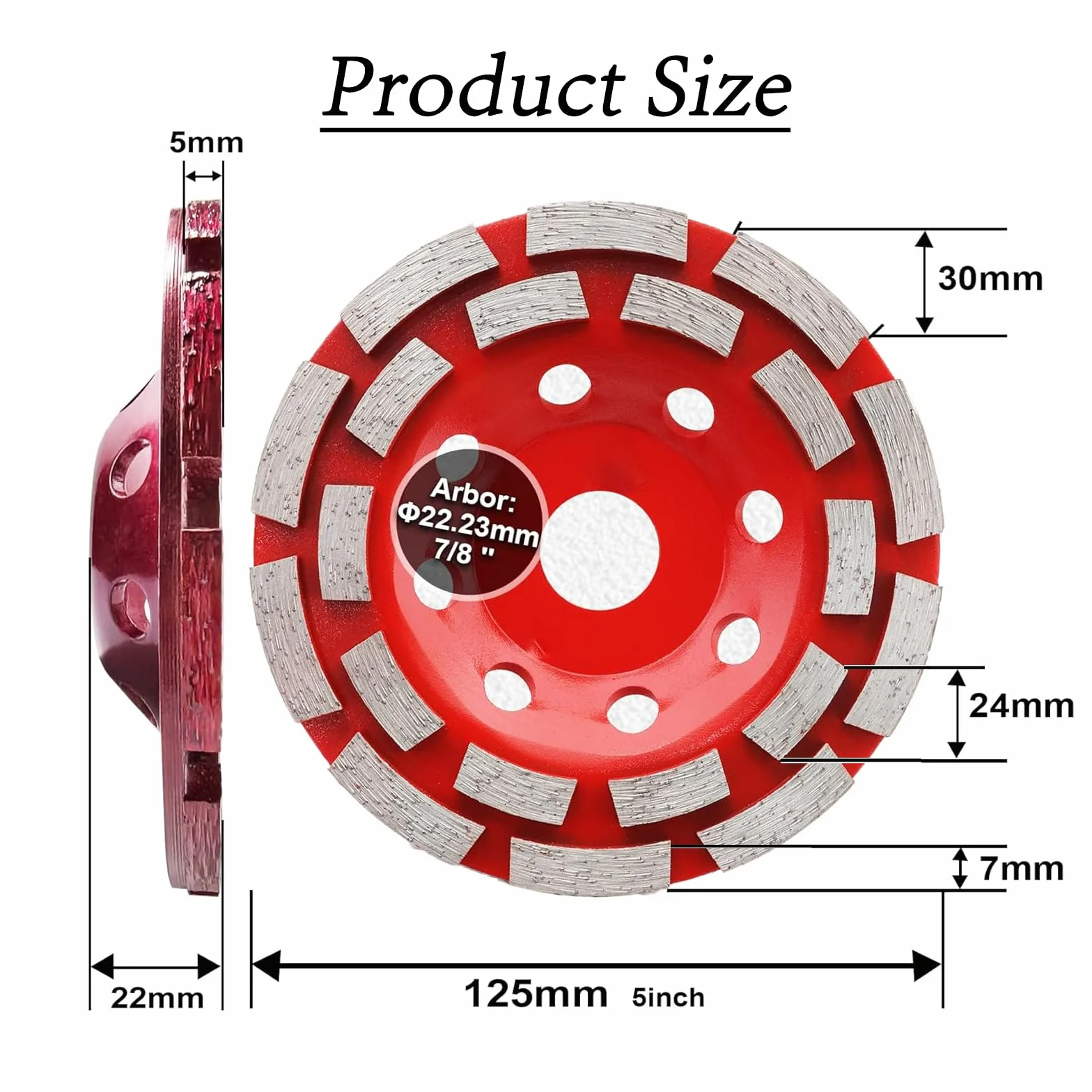 Tarcza diamentowa wklęsła 125 mm x 22,23 mm do szlifierek kątowych