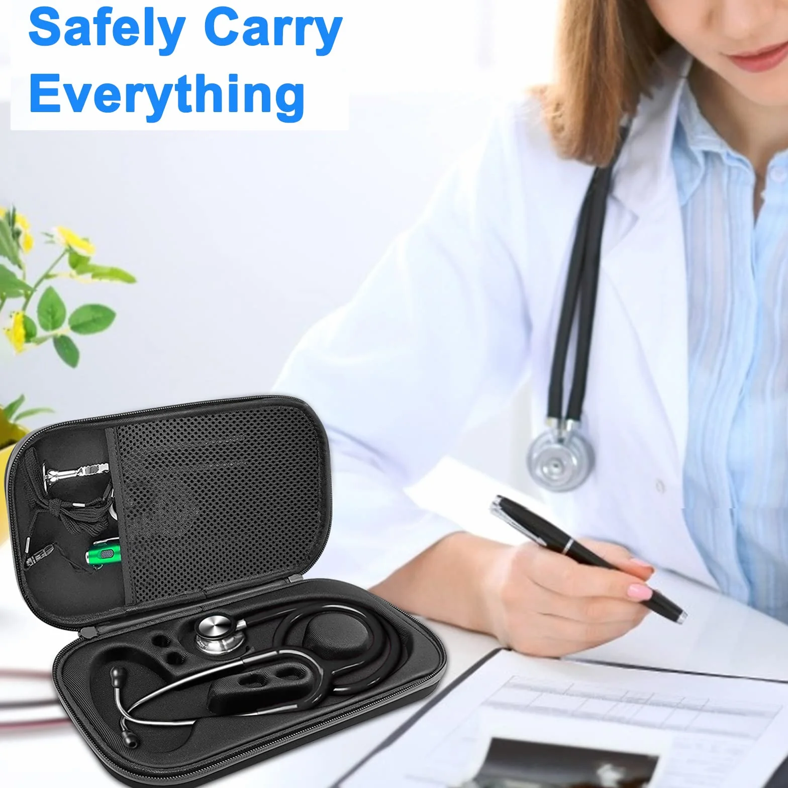 Etui na stetoskop, odporne na wstrząsy, podróżne, przenośne, stetoskopowe, kompatybilne ze stetoskopem 3M Littmann, odpowiednie dla pielęgniarek, lekarza i studentów medycyny