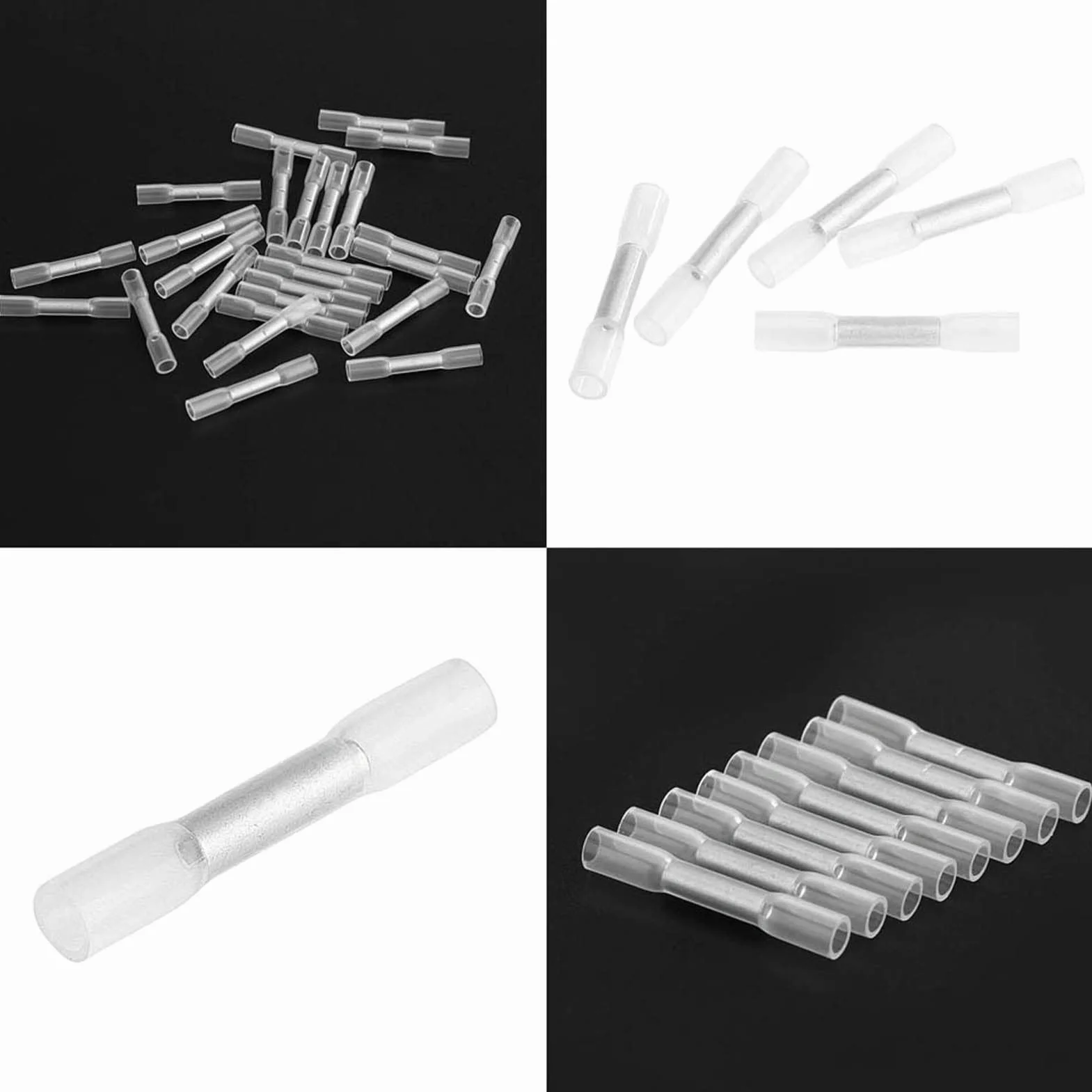 100 Sztuk 26-24 AWG Złącza Lutowane, Izolowane Złącza Zaciskane Wodoodporne Złącza Kablowe Złącza Doczołowe Złącza Doczołowe Złącza Termokurczliwe Elektryczne Złącze Zaciskane