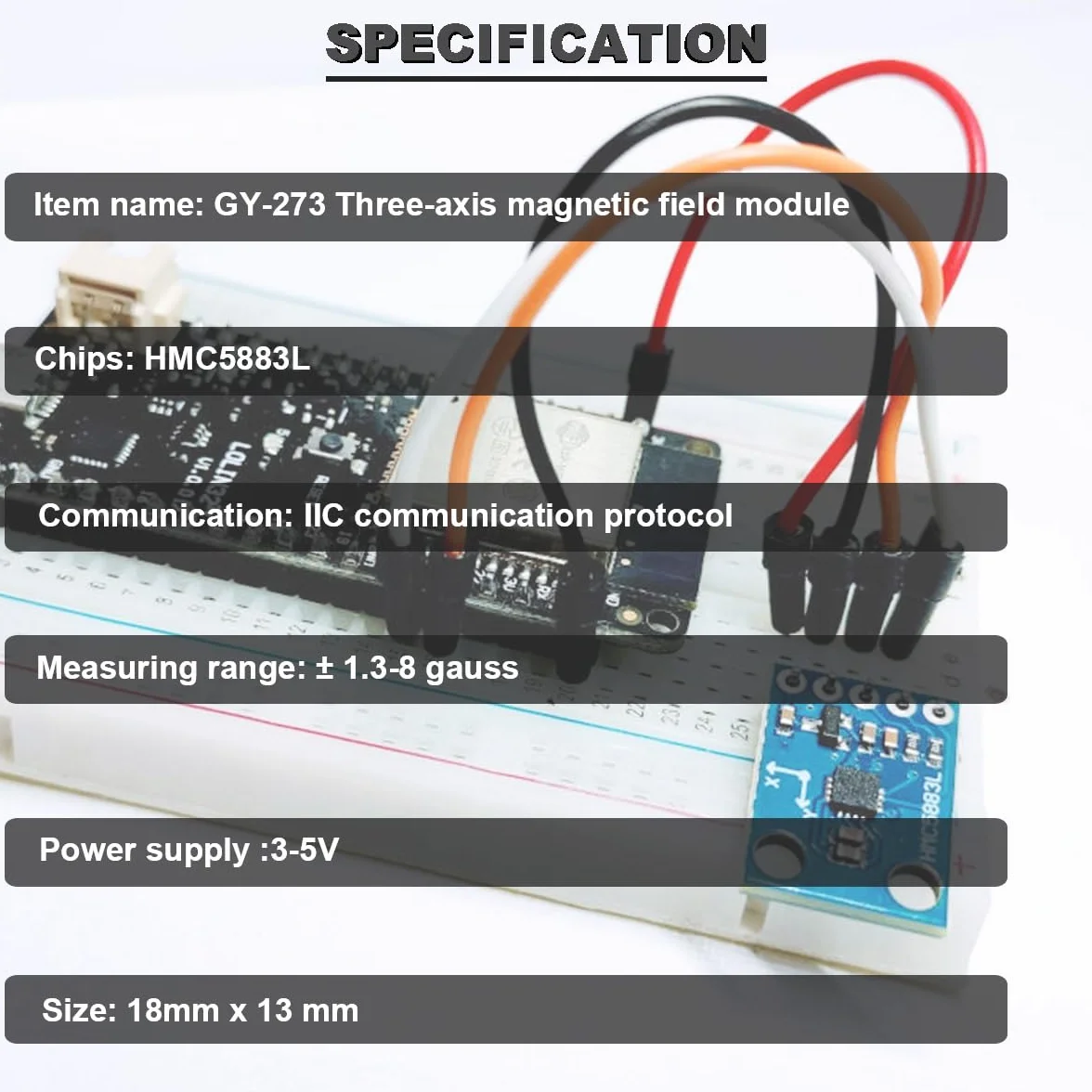 QMC5883L HMC5883L GY-273 trójosiowy kompas-magnetometr moduł czujnika 3 V-5 V Arduino 3 sztuki