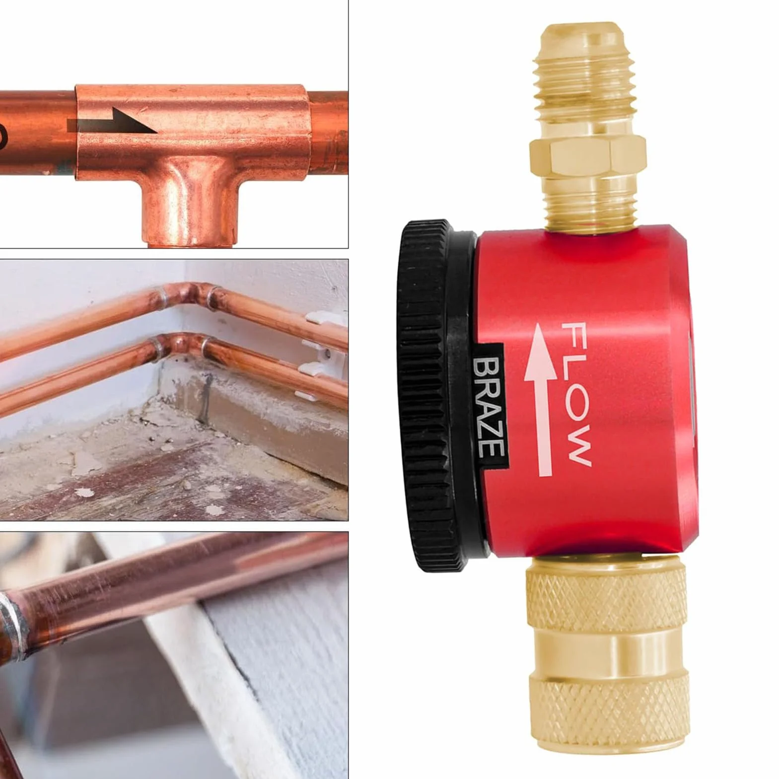 Ejoyous Narzędzie do Oczyszczania Azotu HVAC Regulator Azotu Narzędzie Lutowe z 1/4 Cala Złącza 3-pozytywne do Konserwacji Sprzętu HVAC
