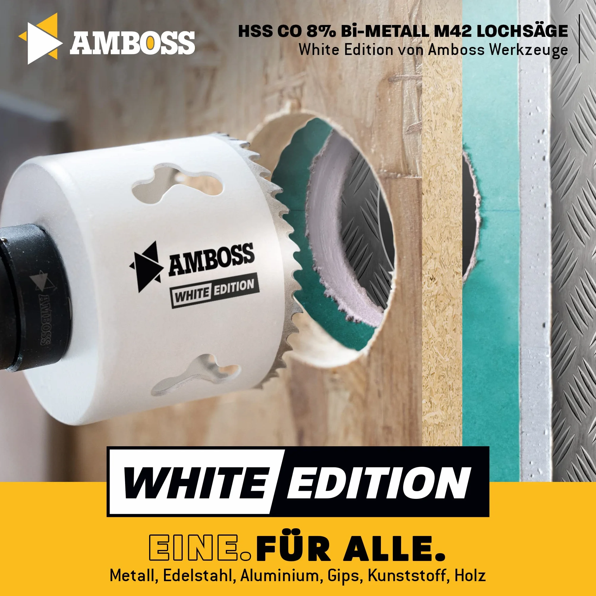 Otwornica 68 mm bi-metalowa kowadło standardowy uchwyt 6 kart