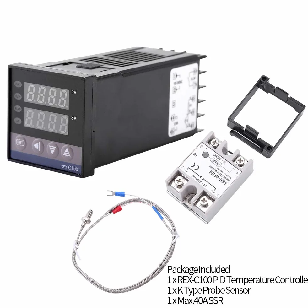Cyfrowy przełącznik termostatyczny REX-C100, LED PID, regulator temperatury do termostatu, AC110 V-240 V