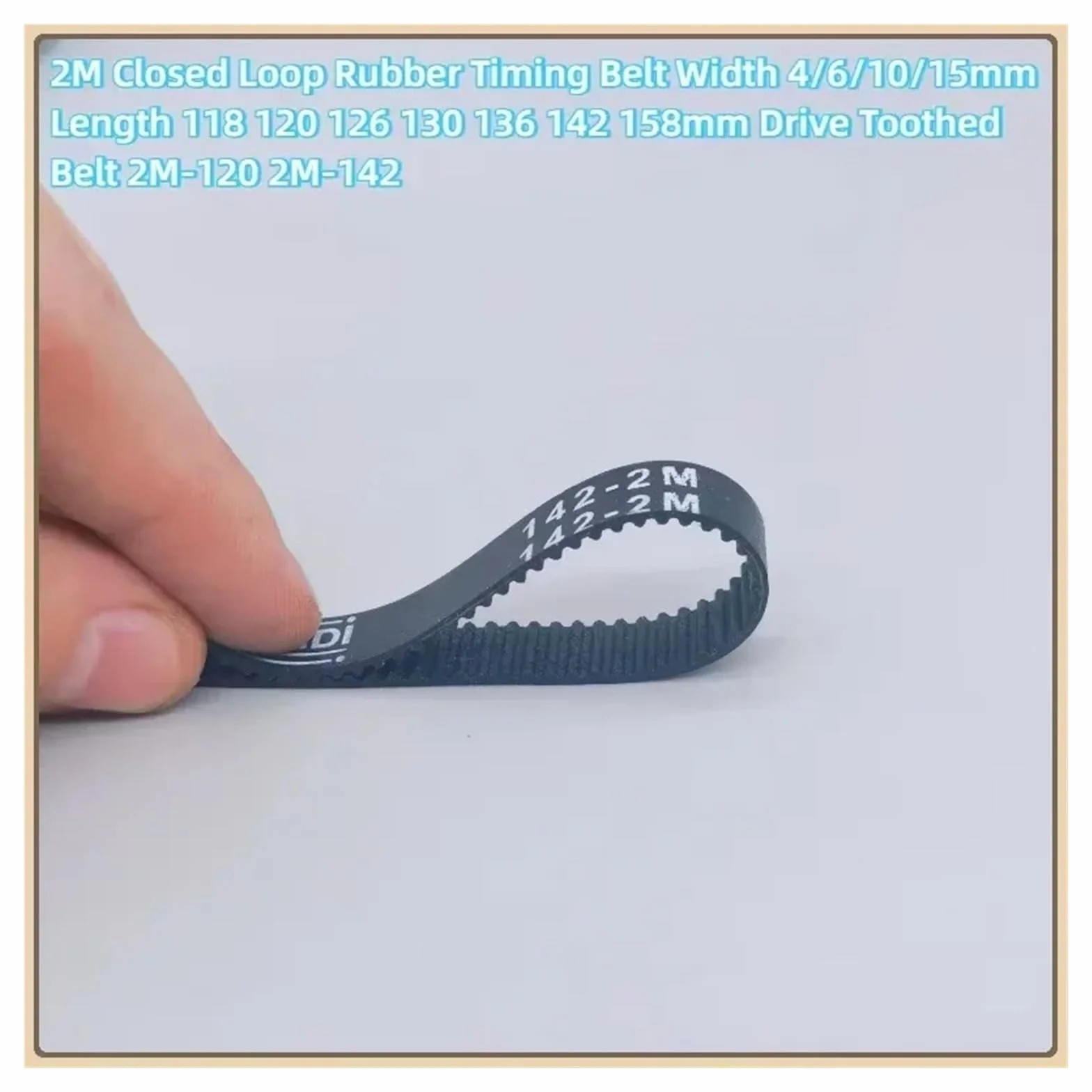 2M Closed Loop Rubber Timing Belt Length 118mm-168mm(2M-168mm,1PC_6MM)