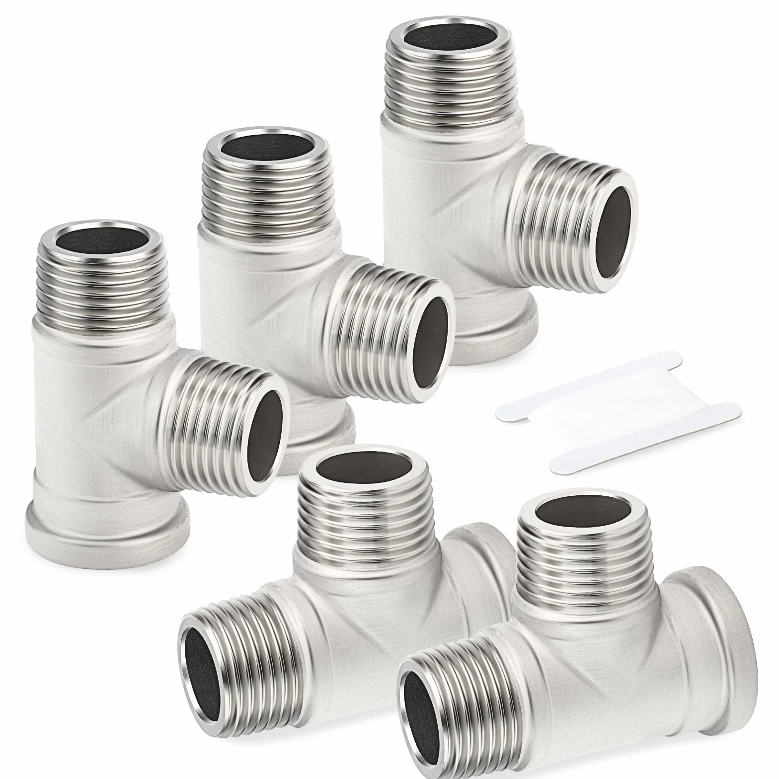 TAISHER Trójniki 5 szt. 304 ze stali nierdzewnej, 3/8" BSP męskie x męskie x żeńskie złączki do rur męskie