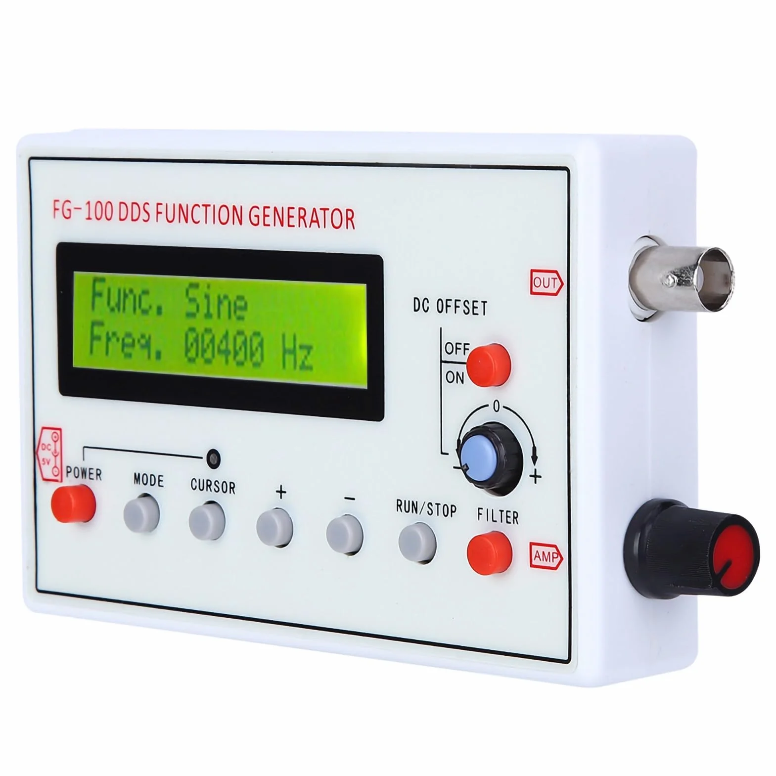 Generator Funkcji DDS 1 Hz–500 KHz Sinusoida z Filtrem, Licznik Źródła Sygnału DC 5 V