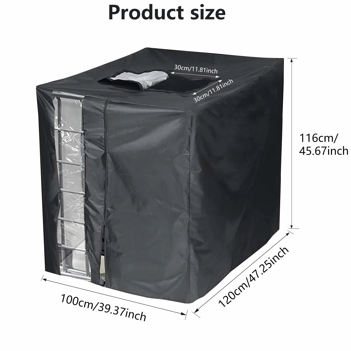 ibc osłona zbiornika Plandeka, 1000 l, ochrona na wodę, pokrowiec z okienkiem (120 x 100 x 116 cm)