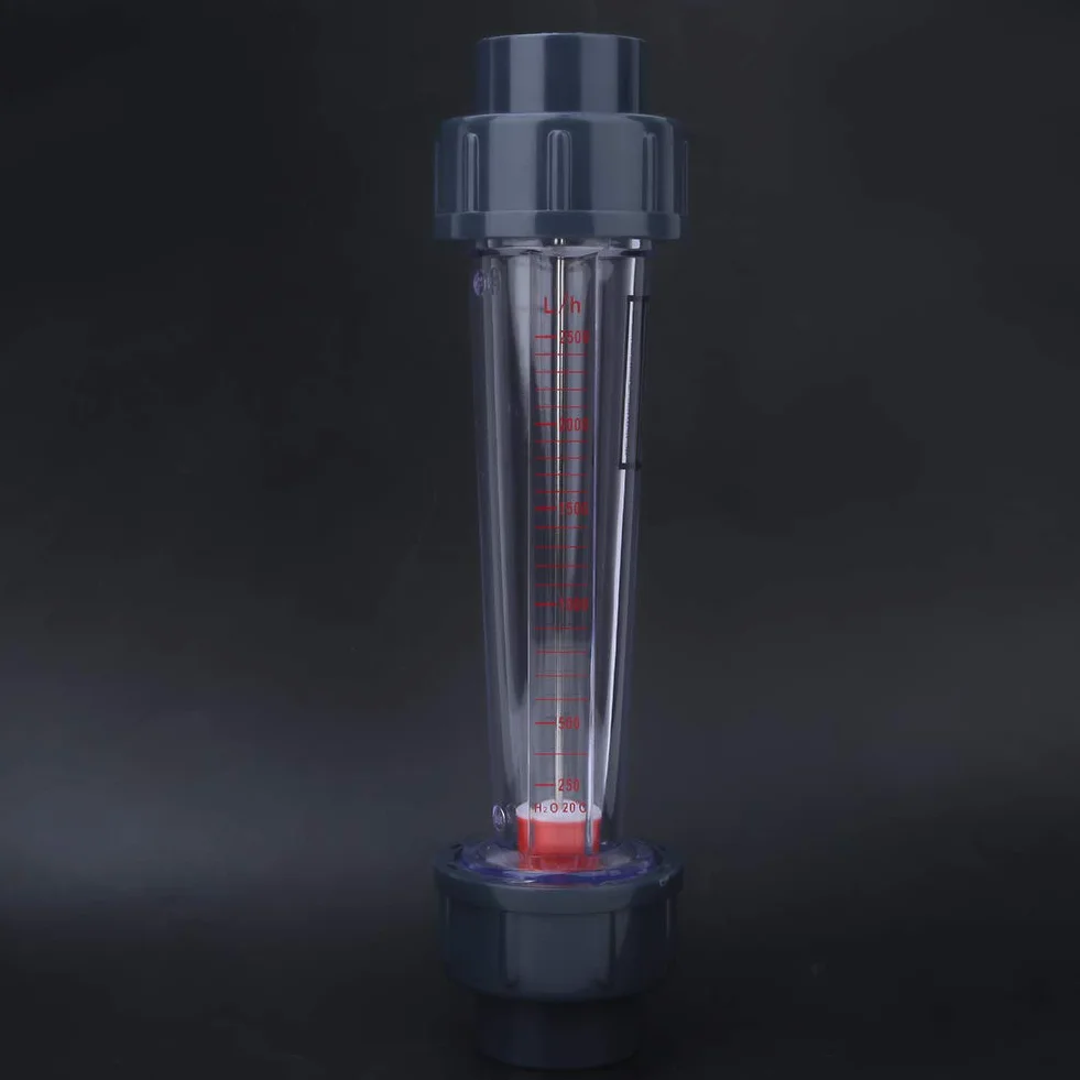 Przepływomierz z tworzywa ABS, płaski otwór z tworzywa sztucznego (średnica wewnętrzna 32 mm), LZS-25 (D) 250~2500 l/h